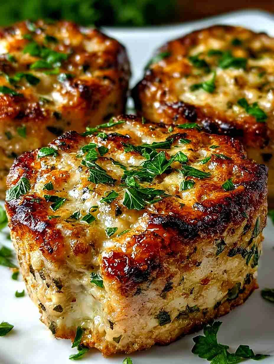 Garlic Parmesan Chicken Meatloaves Recipe Healthy Garlic Chicken Meatloaf Best Garlic Parmesan Chicken Meatloaf Easy Garli...