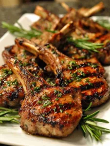 Garlic Rosemary Grilled Lamb Chops for Christmas Dinner