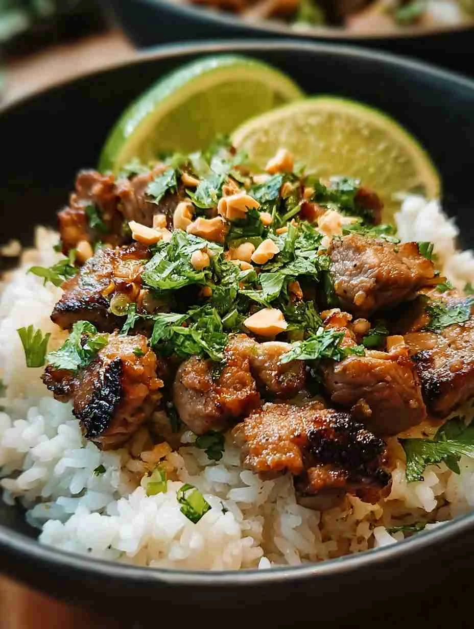 Ginger Lime lamb  with Coconut Rice for a Tropical Feast