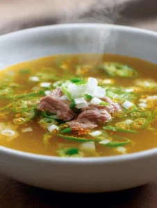 Golden Soup With Shaved Beef: A Brothy, Spicy Surprise