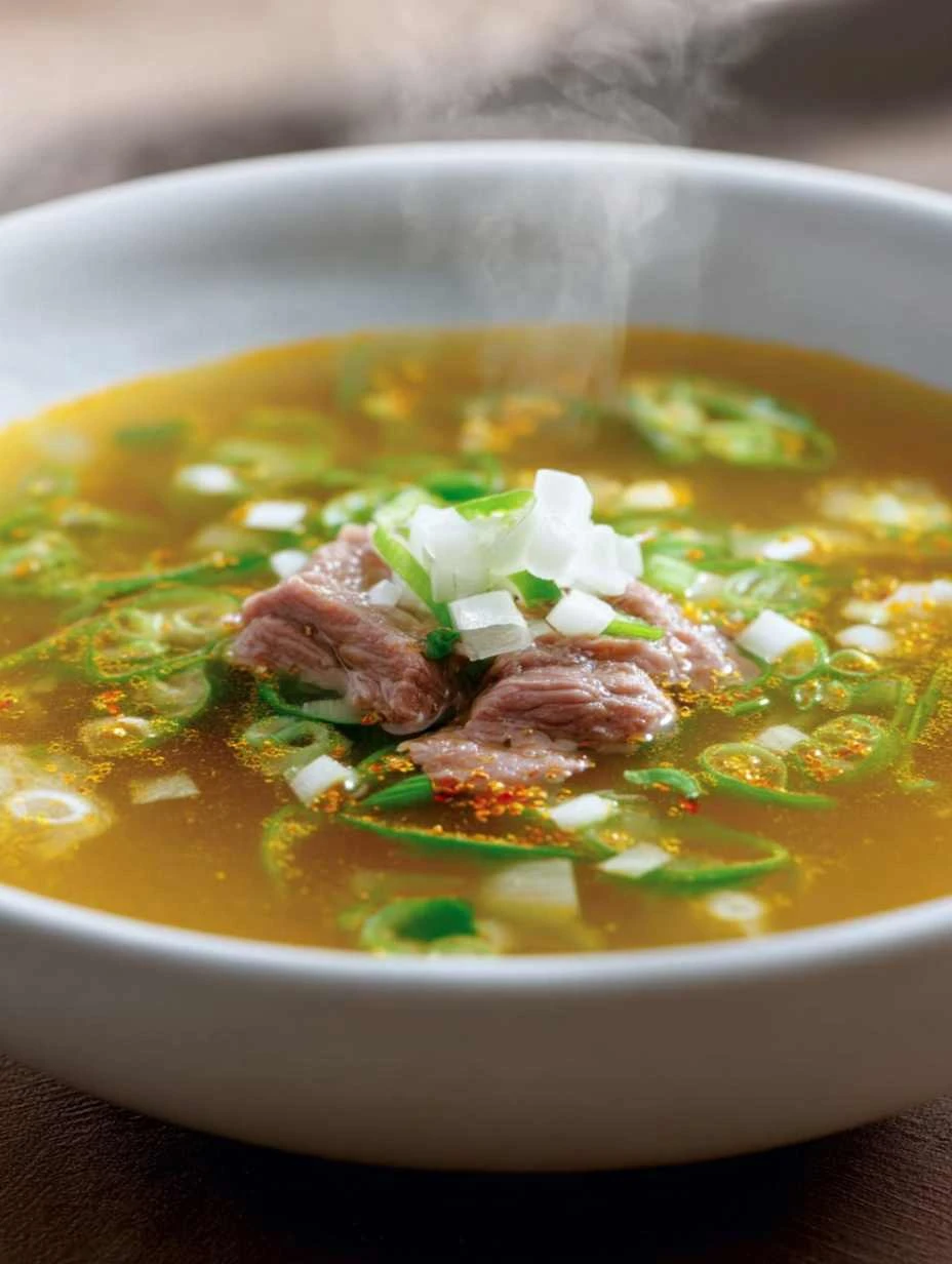 Golden Soup With Shaved Beef: A Brothy, Spicy Surprise