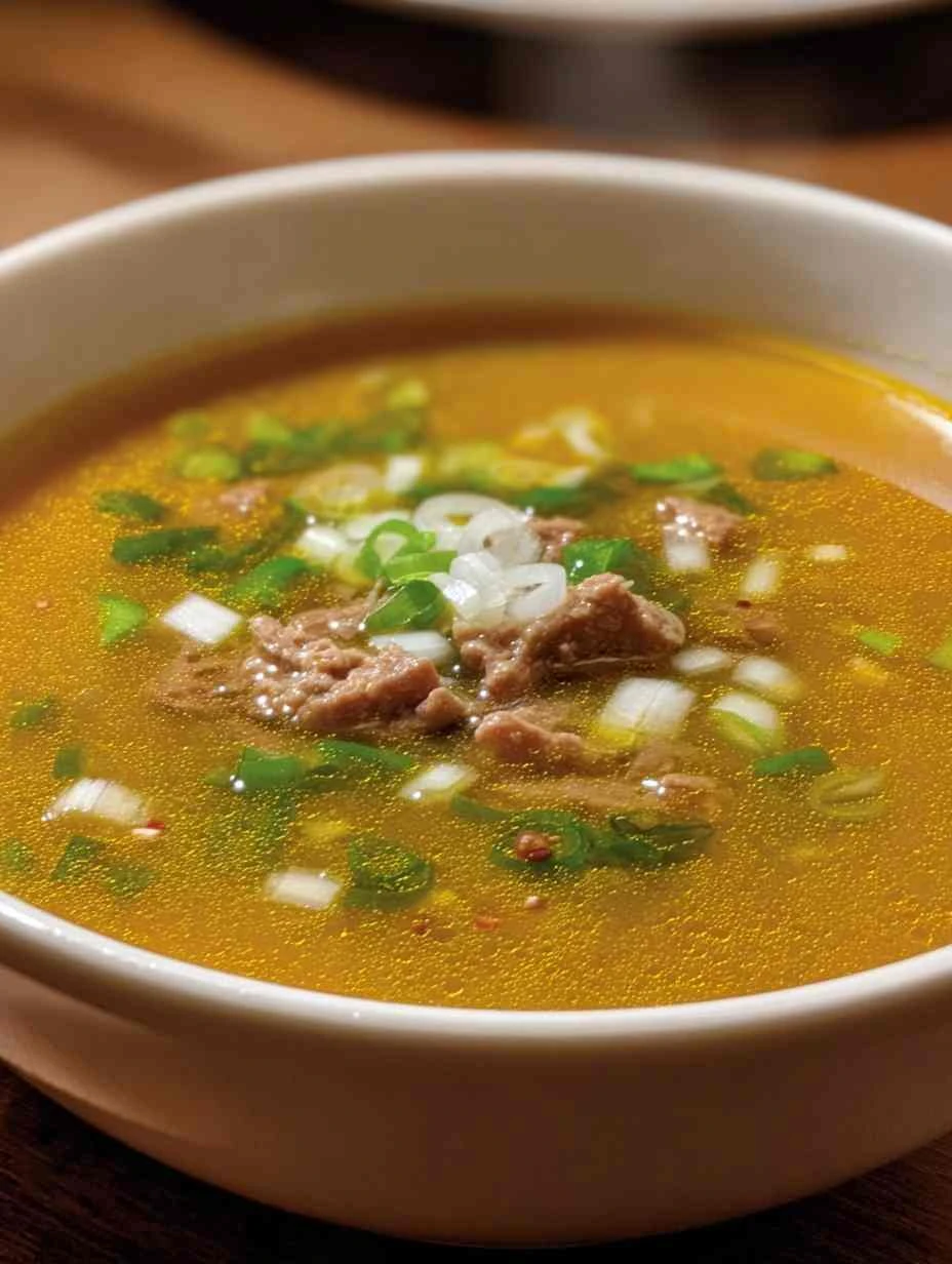 Golden Soup With Shaved Beef: A Brothy Spicy Surprise Golden Soup Shaved Beef Brothy Spicy