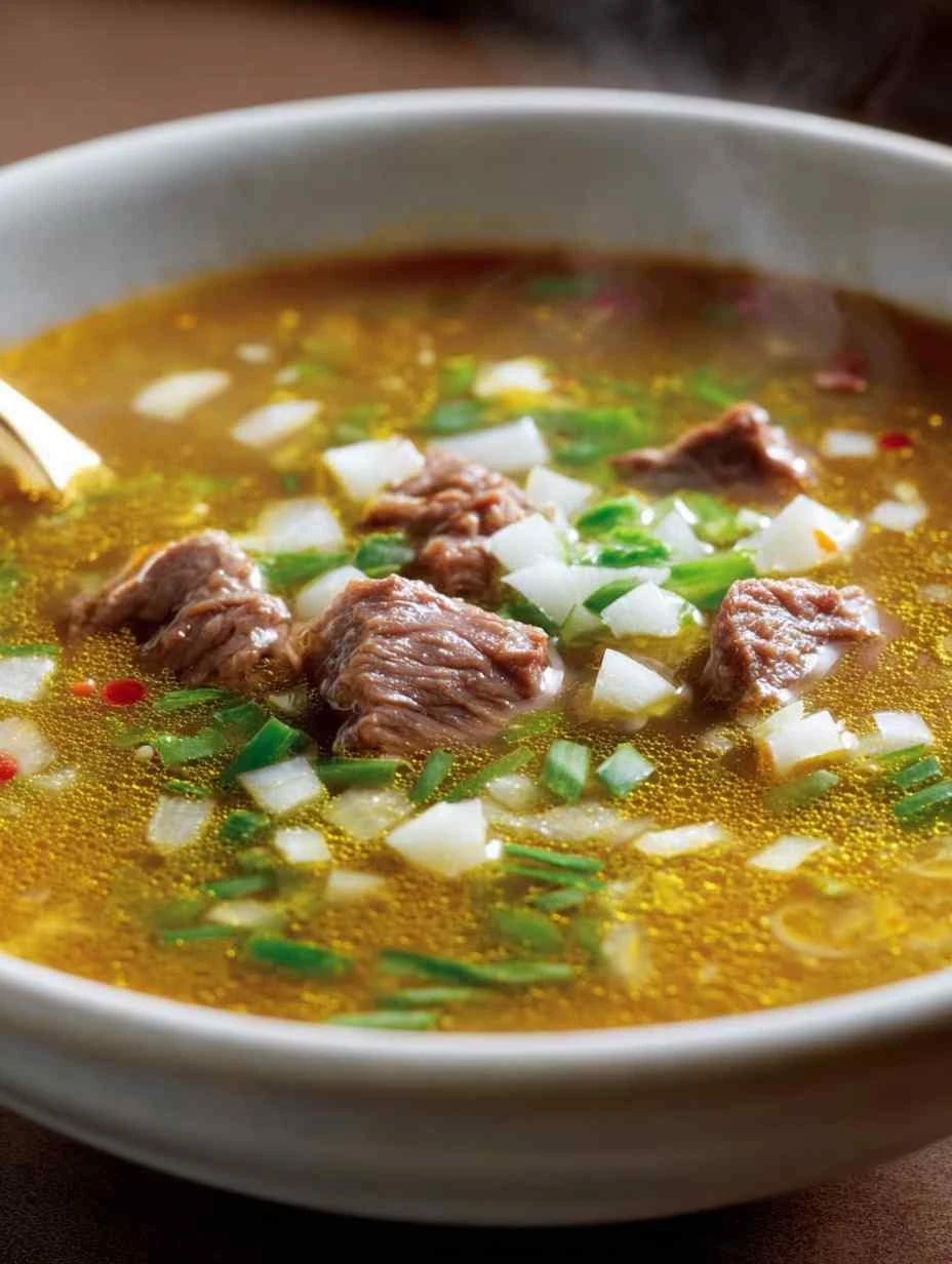 Golden Soup With Shaved Beef: A Brothy Spicy Surprise Golden Soup Shaved Beef Brothy Spicy