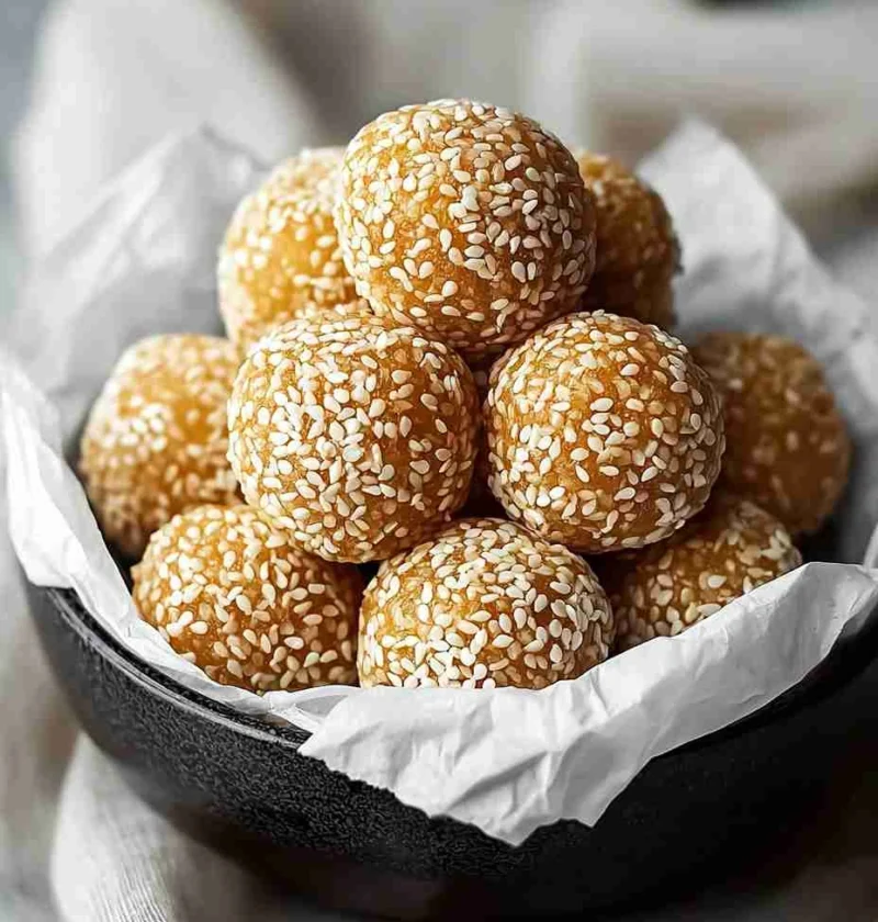 Irresistible Sesame Balls With Sweet Red Bean Filling Recipe Irresistible Sesame Balls Sweet Red Bean Filling