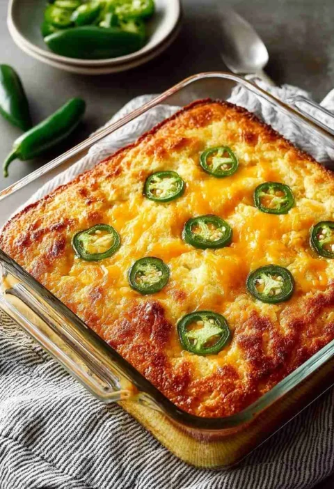 Jalapeño Cheddar Cornbread Recipe Spicy Cheddar Cornbread For BBQ Best Jalapeño Cornbread With Cheddar Easy Jalapeño Ch...