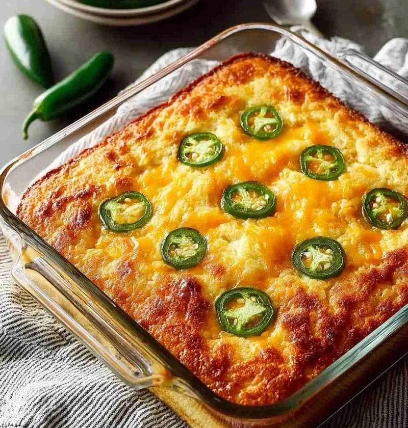 Jalapeño Cheddar Cornbread Recipe Spicy Cheddar Cornbread For BBQ Best Jalapeño Cornbread With Cheddar Easy Jalapeño Ch...