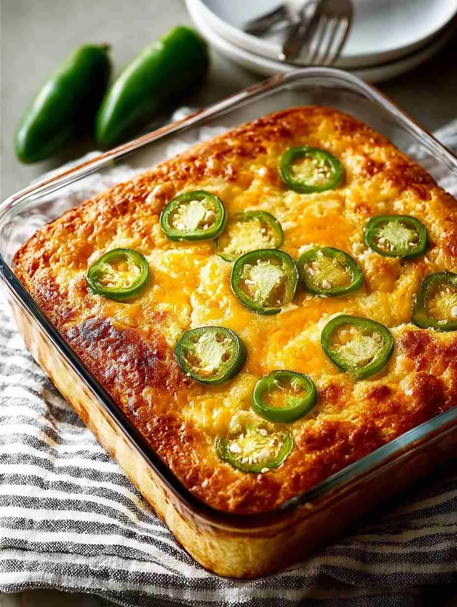 Jalapeño Cheddar Cornbread Recipe Spicy Cheddar Cornbread For BBQ Best Jalapeño Cornbread With Cheddar Easy Jalapeño Ch...