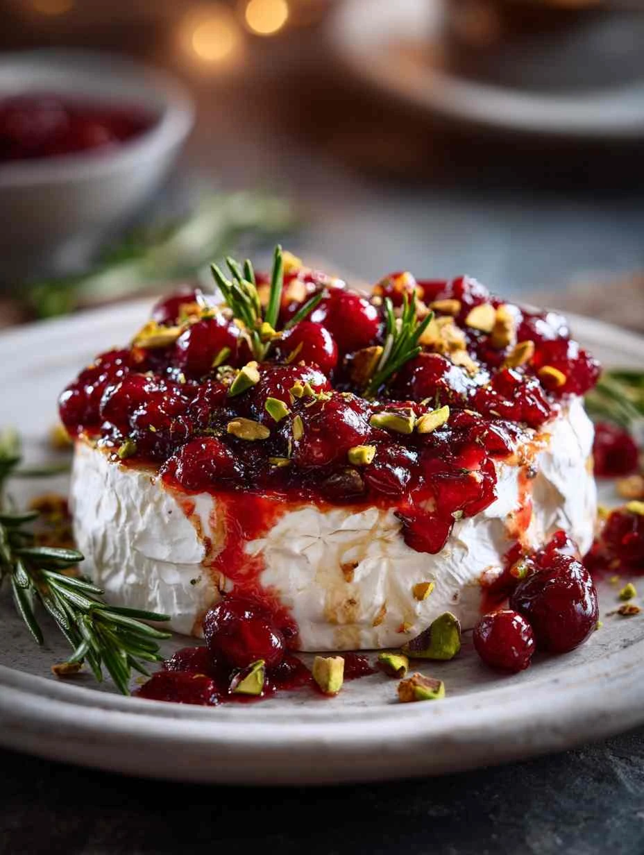 Santa’s Baked Brie with Cranberry Sauce Recipe