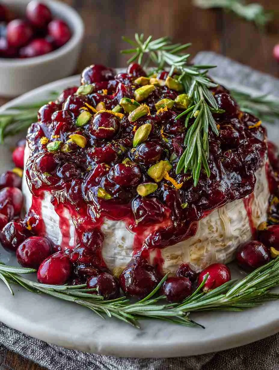 Santa's Baked Brie Cranberry Recipe Christmas Brie With Cranberry Sauce Easy Santa-themed Brie Appetizer Holiday Baked Bri...