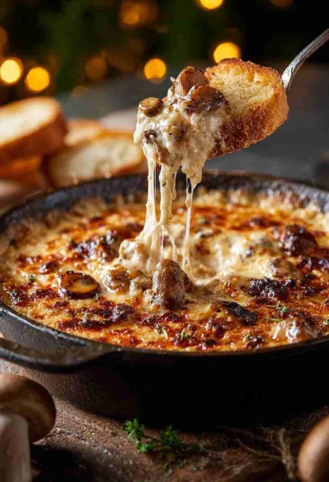Santa’s Stuffed Mushroom Dip Recipe Best Stuffed Mushroom Dip For Christmas Holiday-themed Mushroom Dip Ideas Creamy Mus...