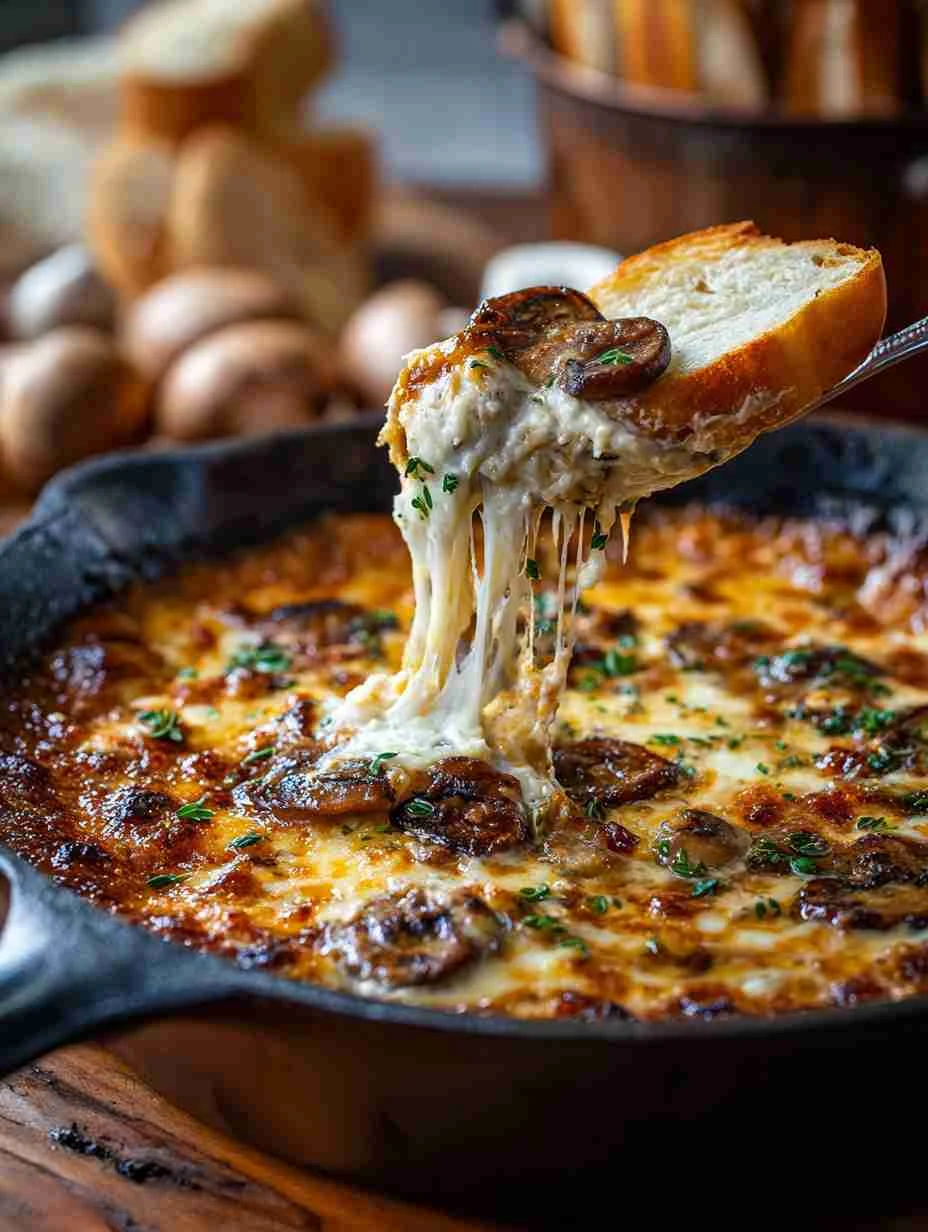 Santa’s Stuffed Mushroom Dip Recipe Best Stuffed Mushroom Dip For Christmas Holiday-themed Mushroom Dip Ideas Creamy Mus...