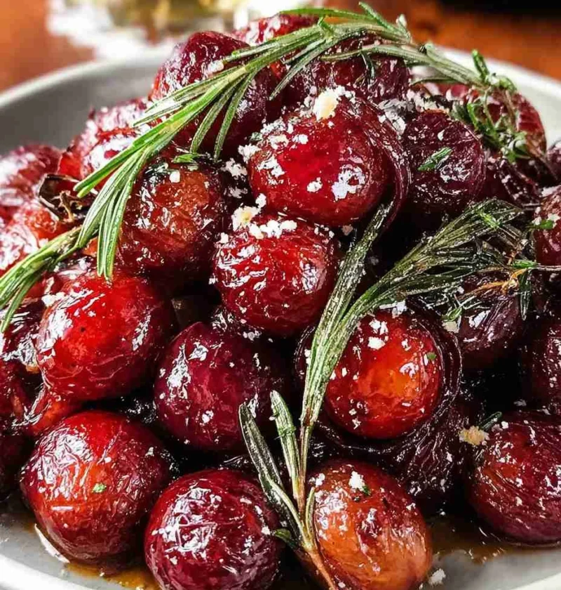 Savory Balsamic Roasted Grapes Recipe Easy Balsamic Grape Appetizer Ideas Roasted Grapes With Rosemary Recipe Holiday Appe...