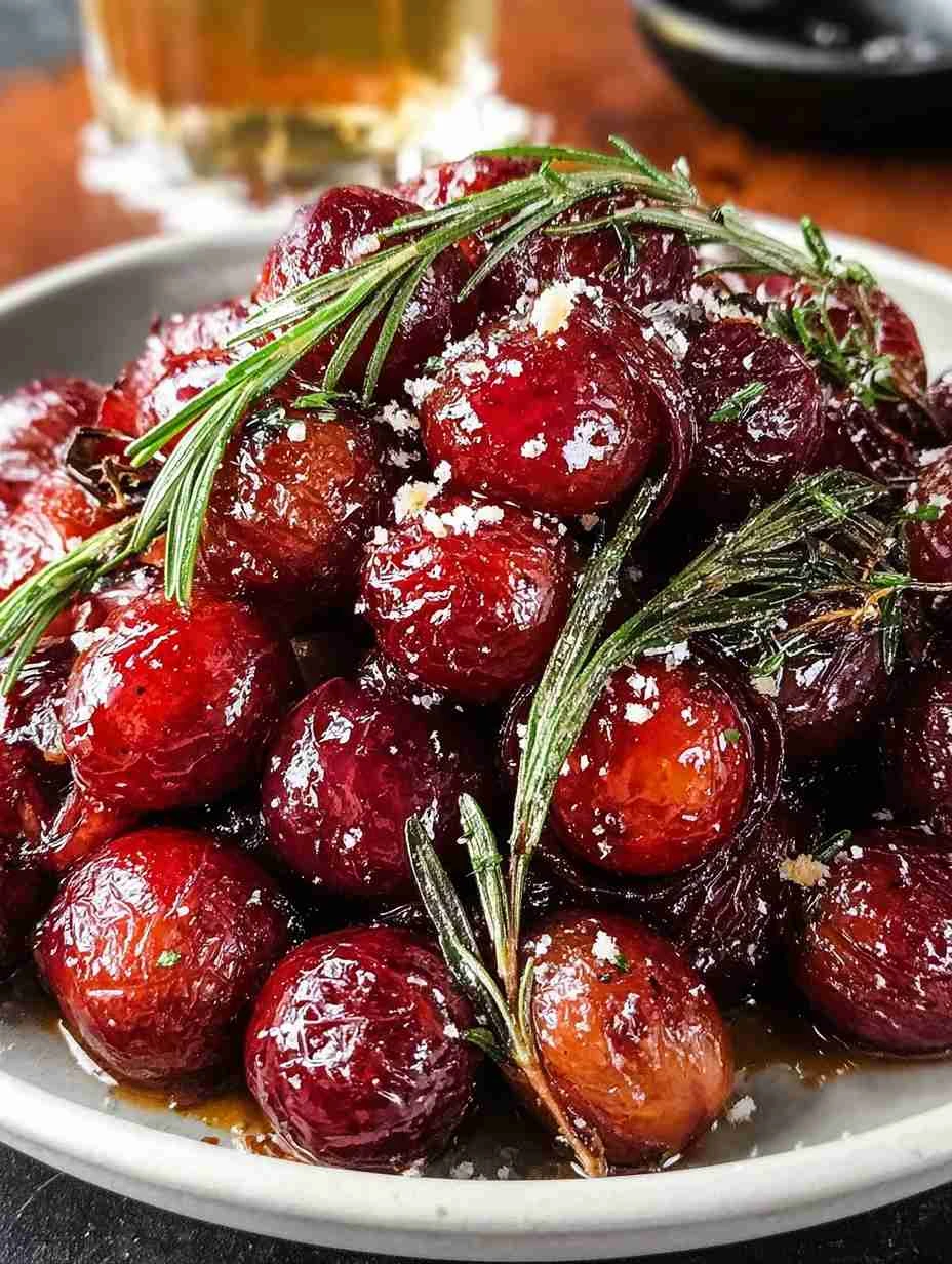 Savory Balsamic Roasted Grapes Recipe with Rosemary – Easy Holiday Appetizer