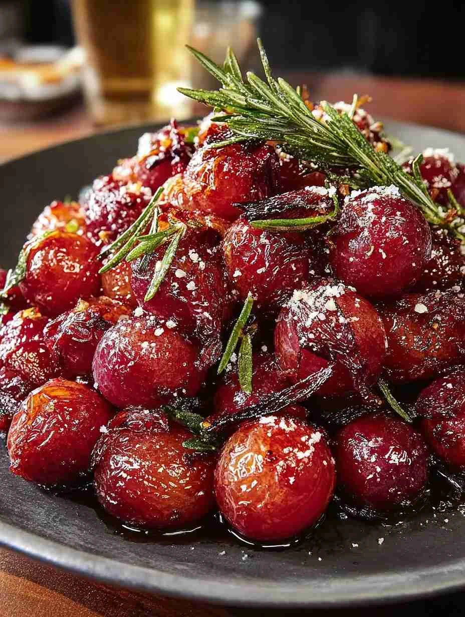 Savory Balsamic Roasted Grapes Recipe Easy Balsamic Grape Appetizer Ideas Roasted Grapes With Rosemary Recipe Holiday Appe...