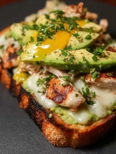 Southern Avocado Toast with Smoked Chicken & Cheese