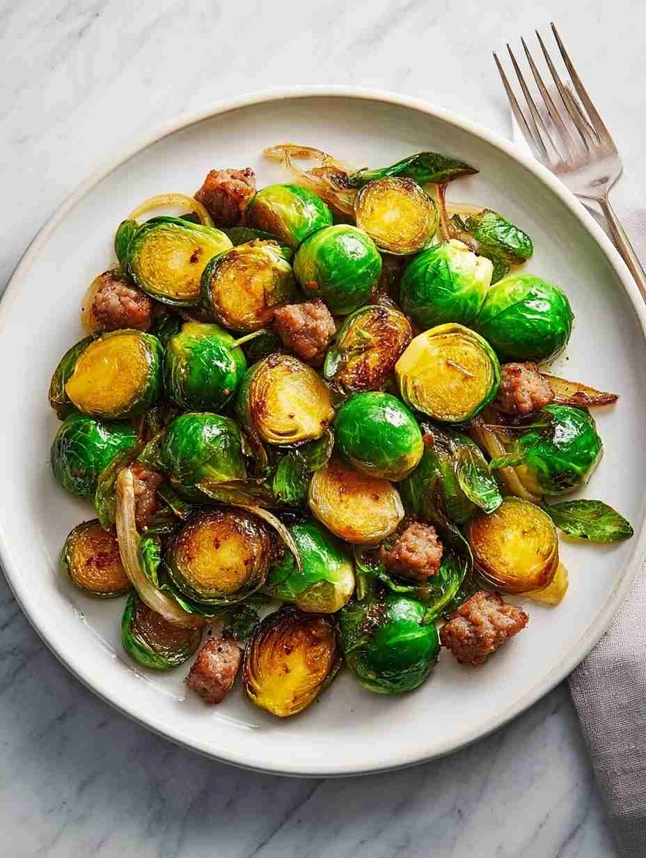 Spice Brussels Sprouts and Sausage Stir-Fry Recipe