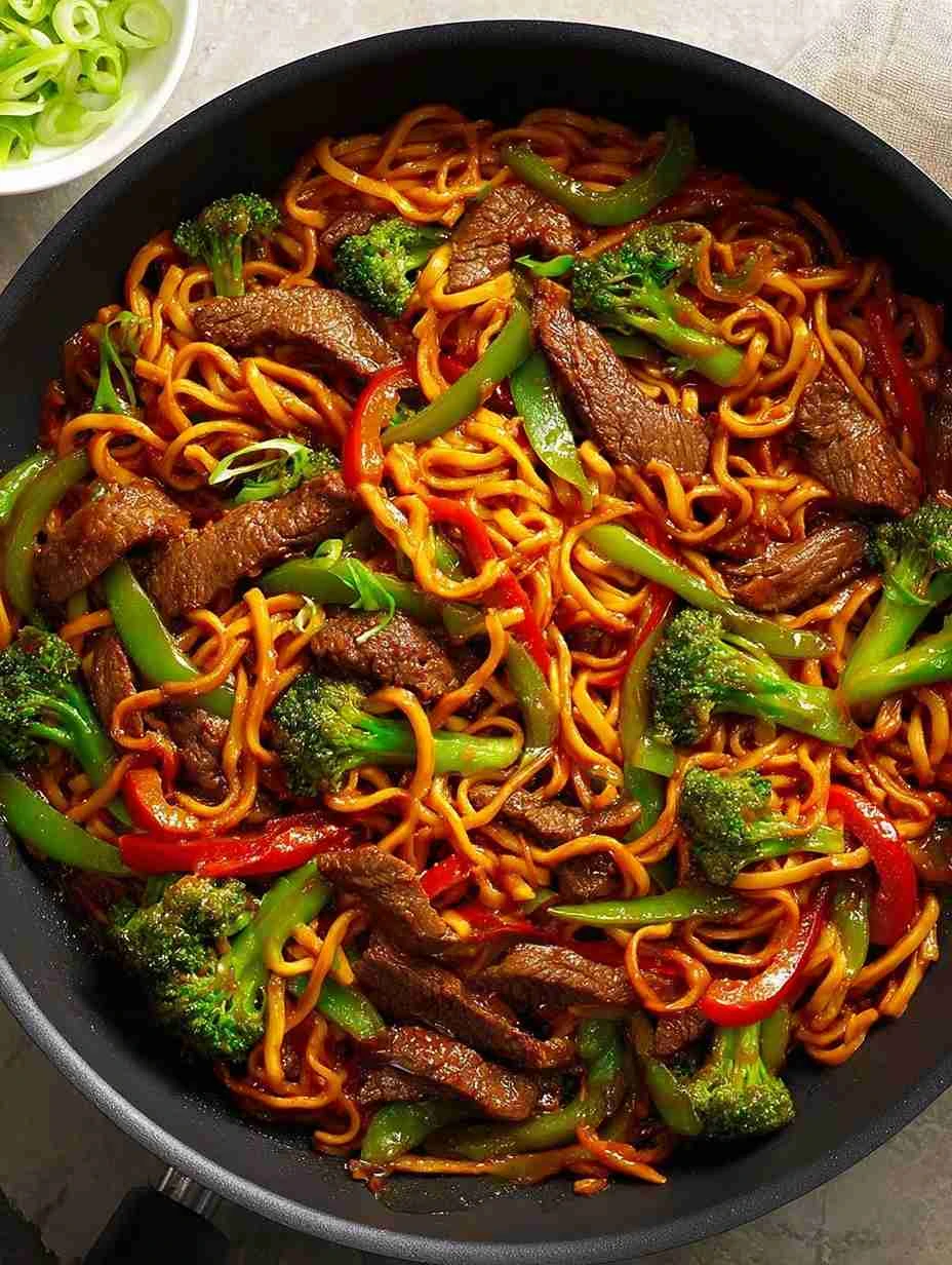 Sticky Beef Noodles Recipe