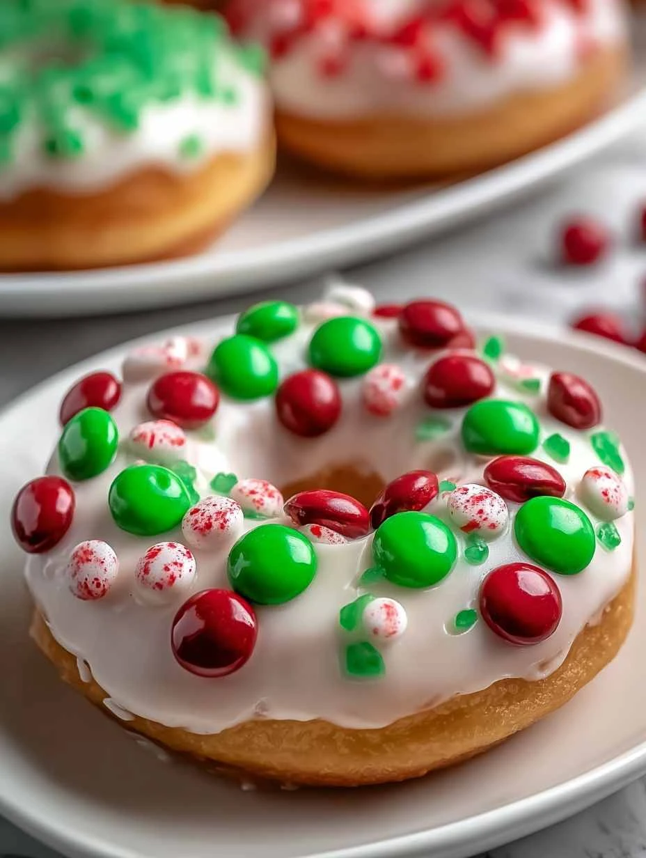 Vegan Christmas Wreath Doughnuts for a Festive Delight