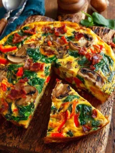 Veggie Frittata with Bell Peppers, Onions, and Mushrooms Recipe