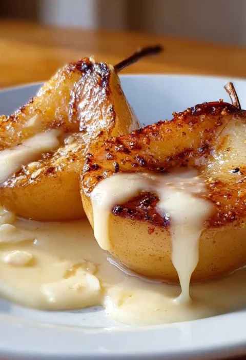15minute Panseared Pears Honeyyogurt Sauce Recipe