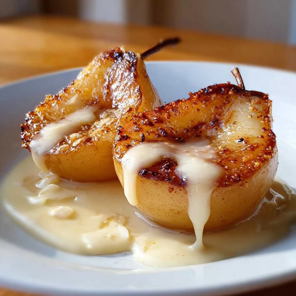 15-Minute Pan-Seared Pears with Honey-Yogurt Sauce Recipe