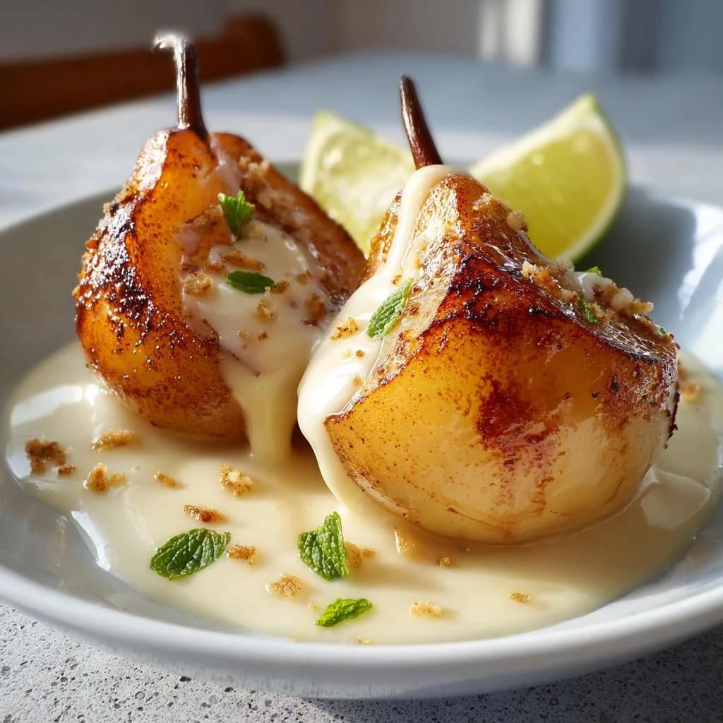 15minute Panseared Pears Honeyyogurt Sauce Recipe