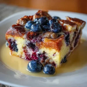 Blueberry Sausage Pancake Casserole