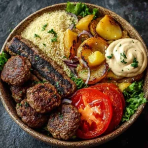 Burger Bowls with Caramelized Onion Aioli