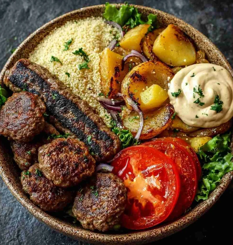 Burger Bowls Caramelized Onion Aioli