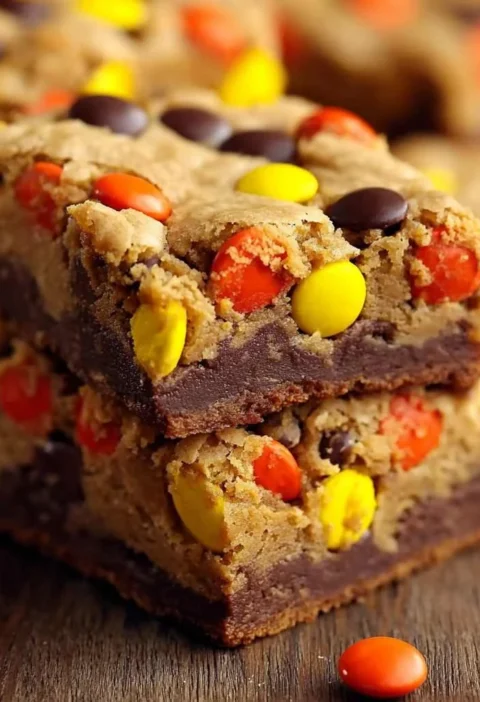 Chewy Reeses Pieces Peanut Butter Brownies