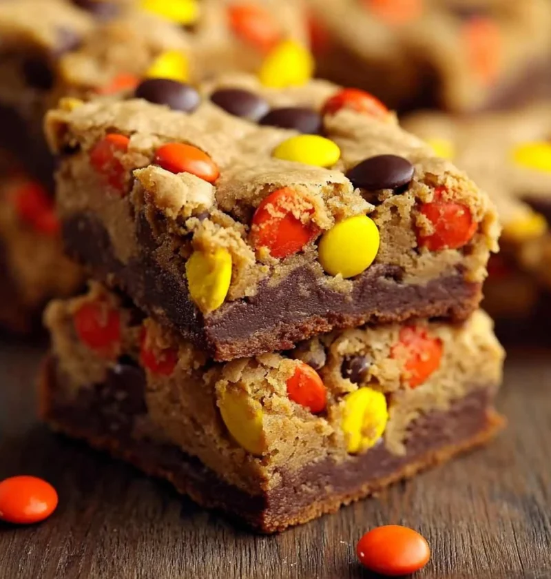 Chewy Reeses Pieces Peanut Butter Brownies