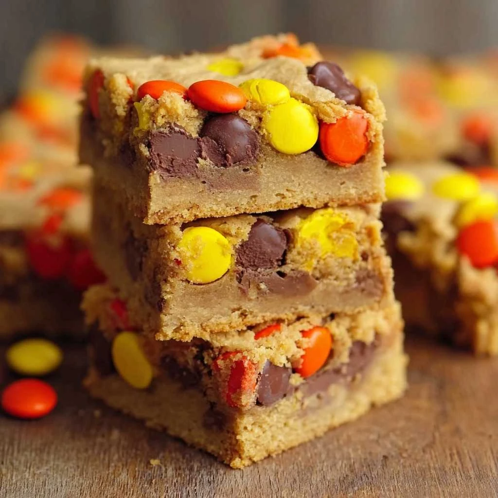 Chewy Reeses Pieces Peanut Butter Brownies