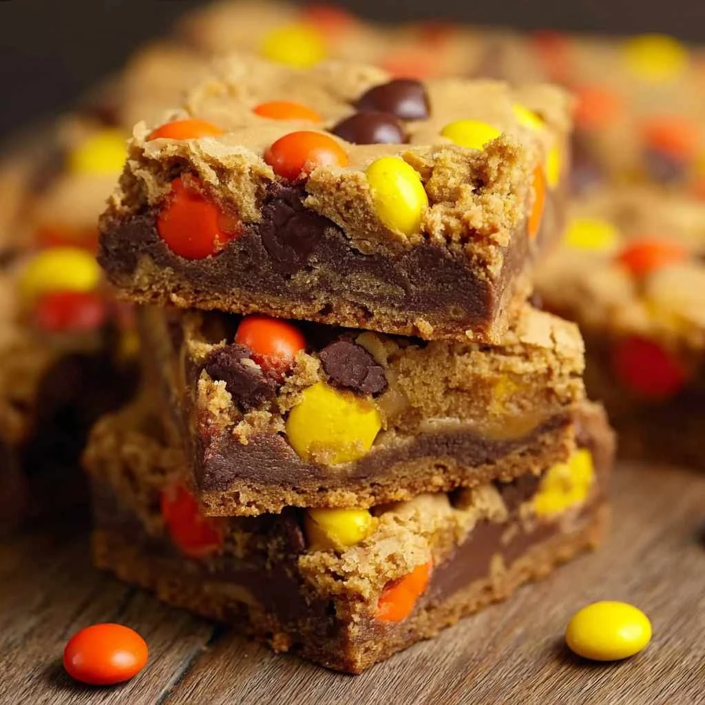 Chewy Reeses Pieces Peanut Butter Brownies