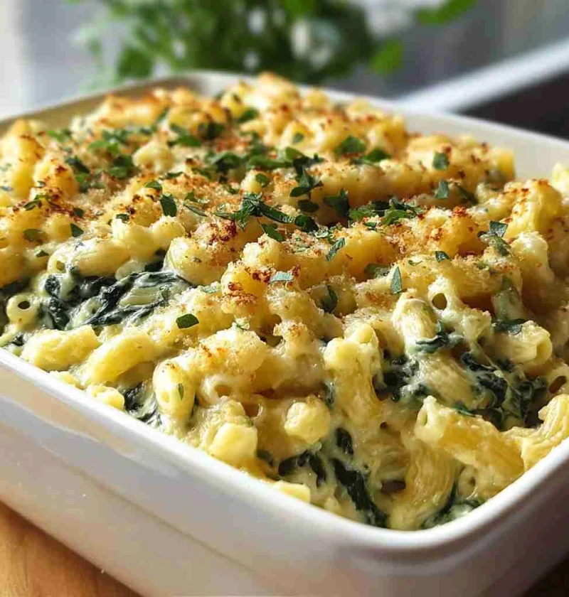 Creamed Spinach Mac Cheese Cheesy Delight