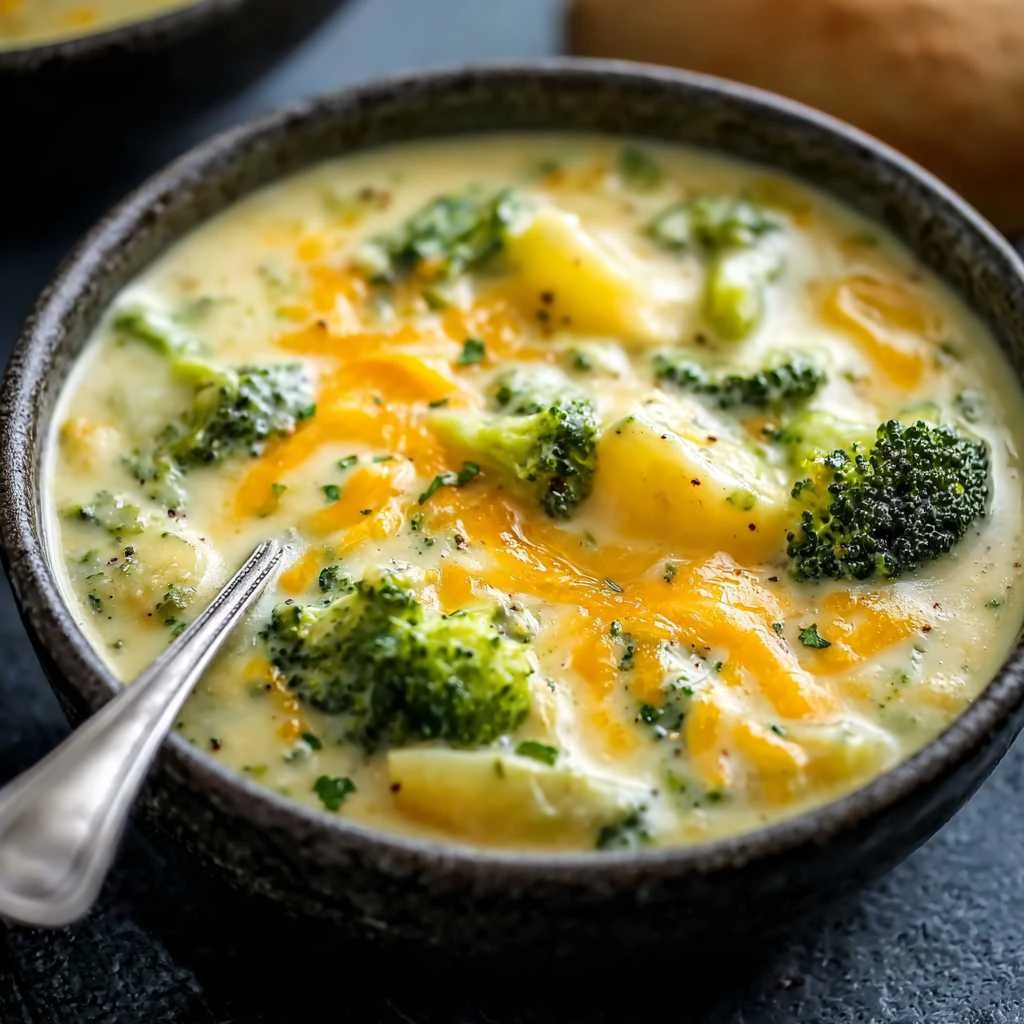 Creamy Slow Cooker Broccoli Cheddar Potato Soup Bliss