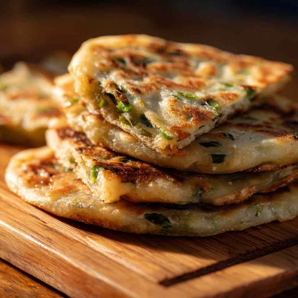 Crispy Chinese Scallion Pancakes Cong You Bing