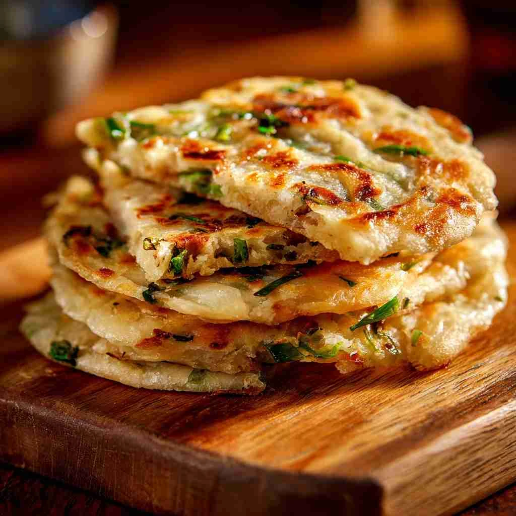 Crispy Chinese Scallion Pancakes Cong You Bing