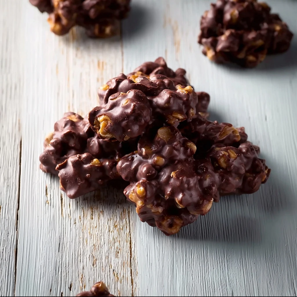 Crunchy Dark Chocolate Peanut Clusters