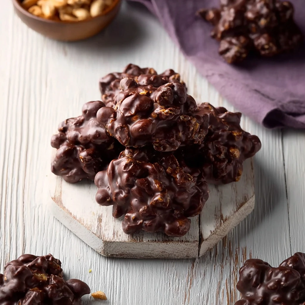 Crunchy Dark Chocolate Peanut Clusters