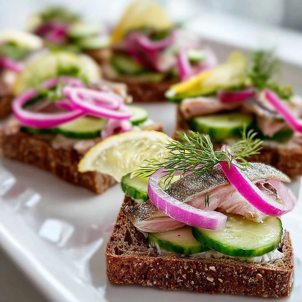 Danish Openfaced Sandwiches Pickled Herring Delight Your Taste
