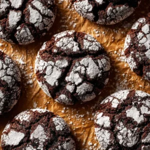 Double Chocolate Crinkle Cookies