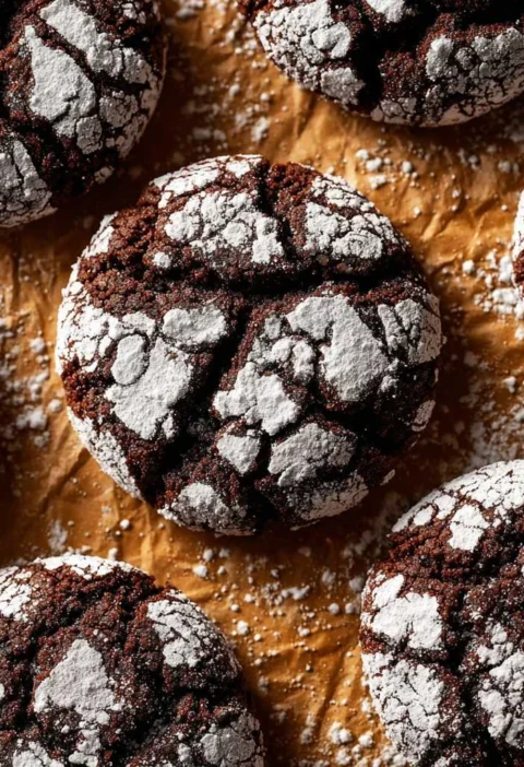 Double Chocolate Crinkle Cookies
