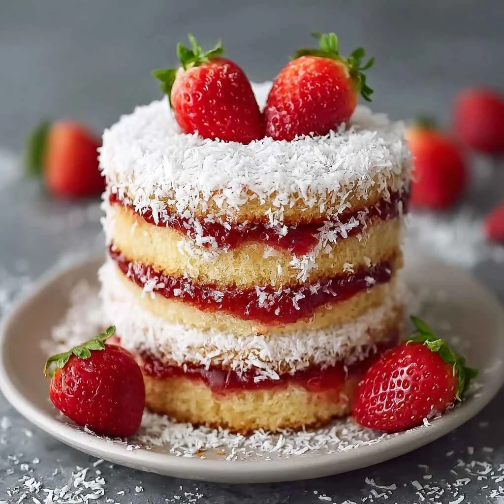 Fluffy Strawberry Coconut Sponge Cakes for Sweet Summer Bliss