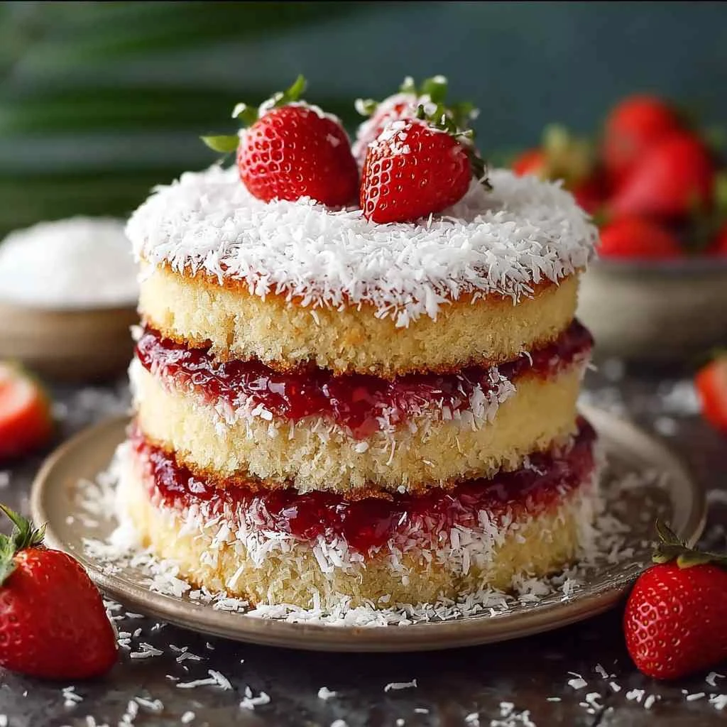 Fluffy Strawberry Coconut Sponge Cakes Sweet Summer Bliss
