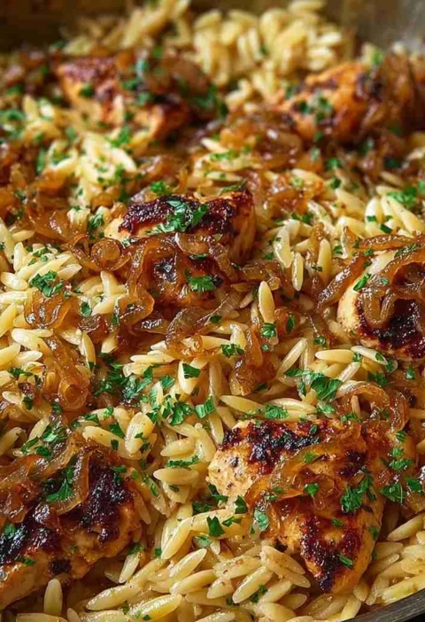 French Onion Chicken Orzo