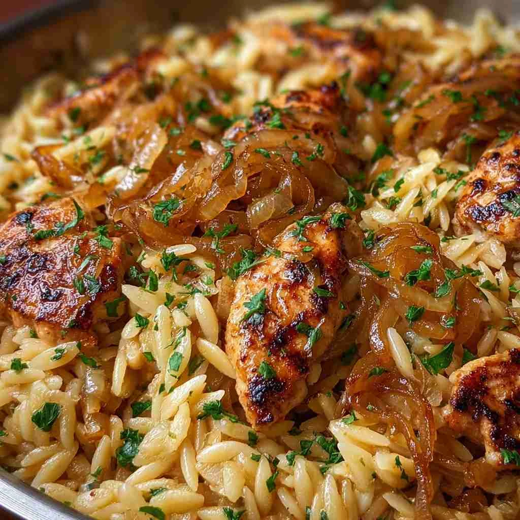 French Onion Chicken Orzo