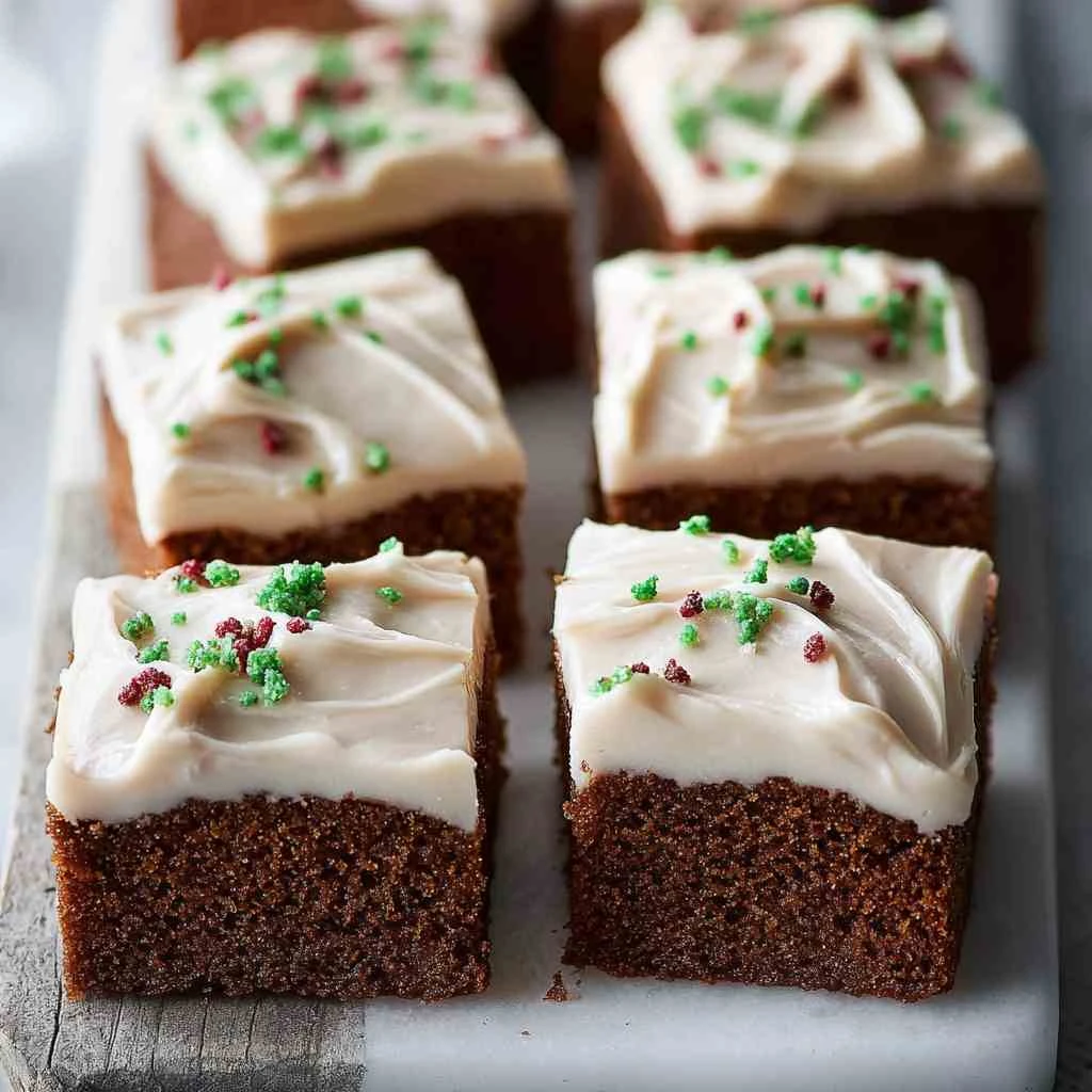 Frosted Gingerbread Brownies Festive Nonalcoholic Treat