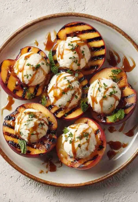 Grilled Peaches Ice Cream