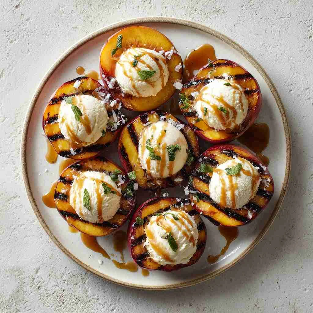 Grilled Peaches Ice Cream