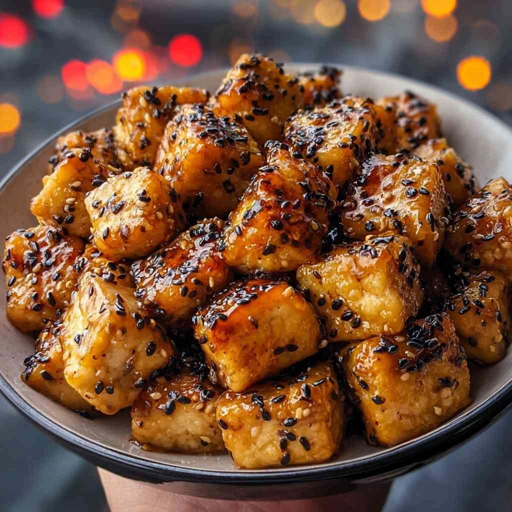 Honey Garlic Chicken Cubes with Soy Glaze